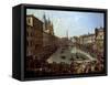 Piazza Navona in Rome Set under Water-Giovanni Paolo Pannini-Framed Stretched Canvas