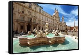 Piazza Navona, Rome. Italy-Iakov Kalinin-Framed Stretched Canvas
