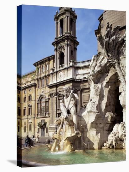 Piazza Navona, Rome, Lazio, Italy-Peter Scholey-Stretched Canvas