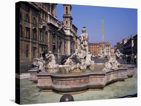 Piazza Navona, Rome, Lazio, Italy-Roy Rainford-Stretched Canvas