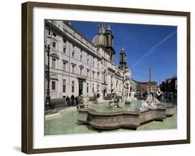 Piazza Navona, Rome, Lazio, Italy-John Miller-Framed Photographic Print