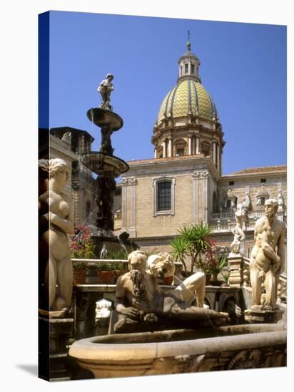 Piazza Pretoria, Palermo, Sicily, Italy-G Richardson-Stretched Canvas