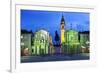 Piazza San Carlo as the Floodlights Come on at Dusk, Turin, Piedmont, Italy, Europe-Mark Sunderland-Framed Photographic Print