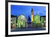 Piazza San Carlo as the Floodlights Come on at Dusk, Turin, Piedmont, Italy, Europe-Mark Sunderland-Framed Photographic Print