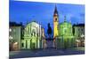 Piazza San Carlo as the Floodlights Come on at Dusk, Turin, Piedmont, Italy, Europe-Mark Sunderland-Mounted Photographic Print