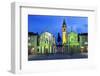 Piazza San Carlo as the Floodlights Come on at Dusk, Turin, Piedmont, Italy, Europe-Mark Sunderland-Framed Photographic Print