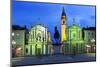 Piazza San Carlo as the Floodlights Come on at Dusk, Turin, Piedmont, Italy, Europe-Mark Sunderland-Mounted Photographic Print