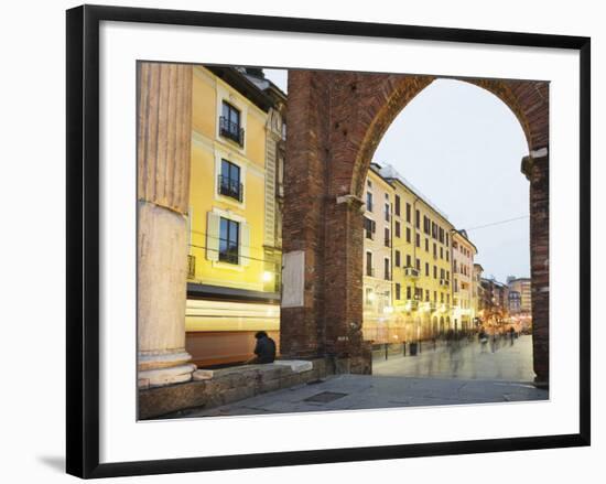 Piazza San Lorenzo, Milan, Lombardy, Italy, Europe-Christian Kober-Framed Photographic Print