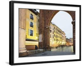 Piazza San Lorenzo, Milan, Lombardy, Italy, Europe-Christian Kober-Framed Photographic Print