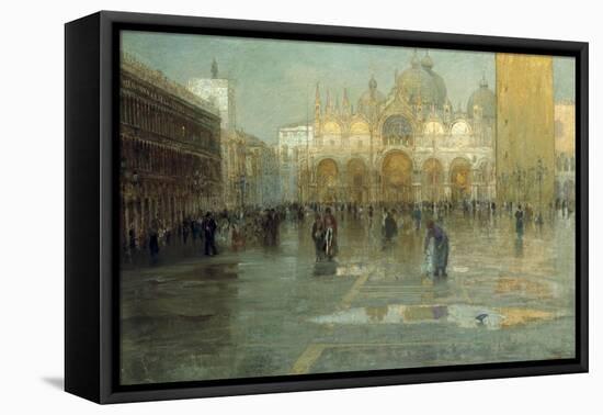 Piazza San Marco after the Rain, Venice, 1914-Pietro Fragiacomo-Framed Stretched Canvas