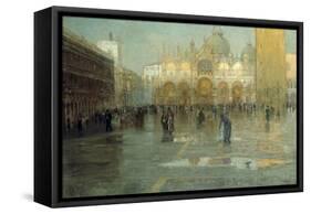 Piazza San Marco after the Rain, Venice, 1914-Pietro Fragiacomo-Framed Stretched Canvas