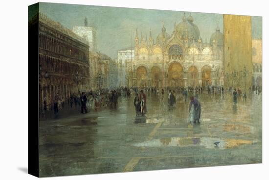 Piazza San Marco after the Rain, Venice, 1914-Pietro Fragiacomo-Stretched Canvas