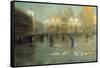 Piazza San Marco after the Rain, Venice, 1914-Pietro Fragiacomo-Framed Stretched Canvas