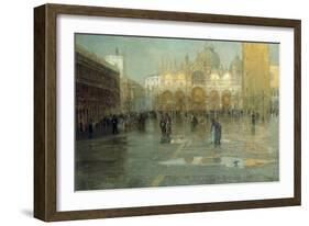 Piazza San Marco after the Rain, Venice, 1914-Pietro Fragiacomo-Framed Giclee Print