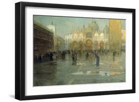 Piazza San Marco after the Rain, Venice, 1914-Pietro Fragiacomo-Framed Giclee Print