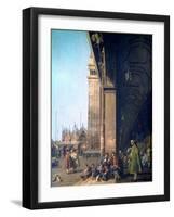 Piazza San Marco and the Colonnade, 1756-Canaletto-Framed Giclee Print