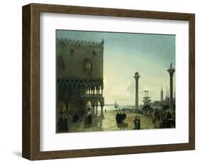 Piazza San Marco at Night-Friedrich Nerly-Framed Giclee Print