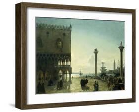 Piazza San Marco at Night-Friedrich Nerly-Framed Giclee Print