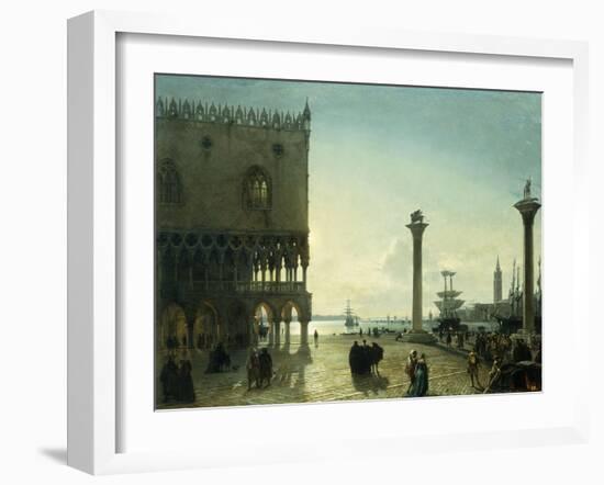 Piazza San Marco at Night-Friedrich Nerly-Framed Giclee Print