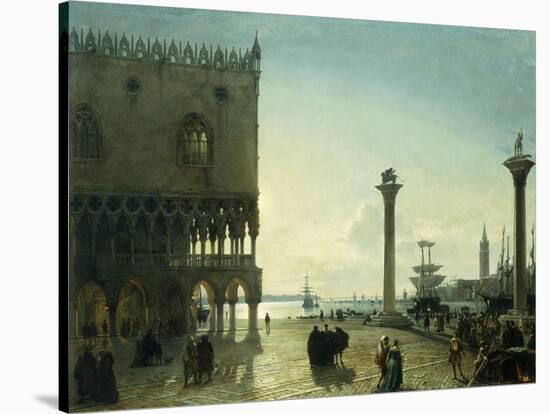 Piazza San Marco at Night-Friedrich Nerly-Stretched Canvas