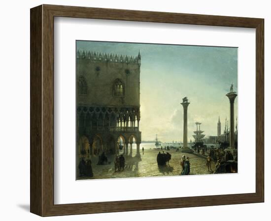 Piazza San Marco at Night-Friedrich Nerly-Framed Giclee Print