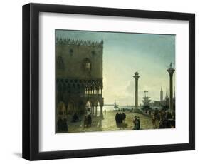 Piazza San Marco at Night-Friedrich Nerly-Framed Giclee Print