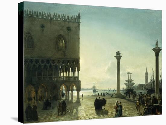 Piazza San Marco at Night-Friedrich Nerly-Stretched Canvas