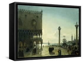 Piazza San Marco at Night-Friedrich Nerly-Framed Stretched Canvas