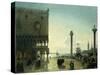 Piazza San Marco at Night-Friedrich Nerly Nehrlich-Stretched Canvas