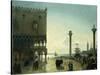 Piazza San Marco at Night-Friedrich Nerly Nehrlich-Stretched Canvas