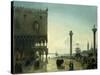 Piazza San Marco at Night-Friedrich Nerly Nehrlich-Stretched Canvas