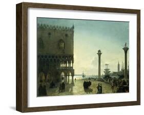 Piazza San Marco at Night-Friedrich Nerly Nehrlich-Framed Giclee Print