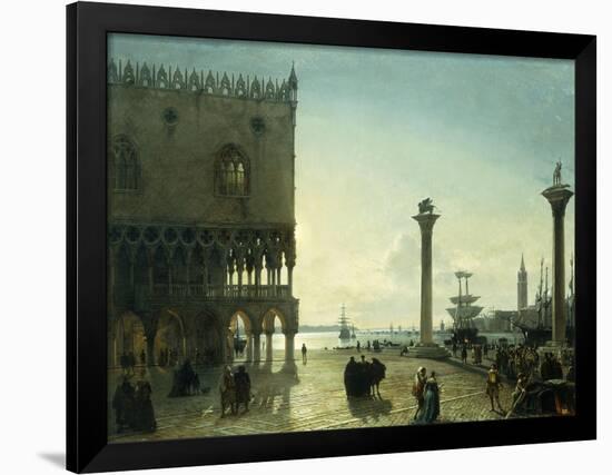 Piazza San Marco at Night-Friedrich Nerly Nehrlich-Framed Giclee Print