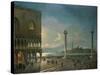 Piazza San Marco by Moonlight, Venice-Giovanni Grubacs-Stretched Canvas