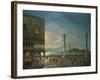 Piazza San Marco by Moonlight, Venice-Giovanni Grubacs-Framed Giclee Print