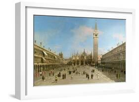 Piazza San Marco Looking Towards the Basilica Di San Marco-Canaletto-Framed Giclee Print