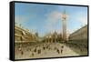 Piazza San Marco Looking Towards the Basilica Di San Marco-Canaletto-Framed Stretched Canvas