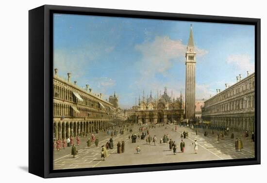 Piazza San Marco Looking Towards the Basilica Di San Marco-Canaletto-Framed Stretched Canvas