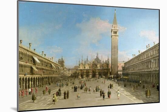 Piazza San Marco Looking Towards the Basilica Di San Marco-Canaletto-Mounted Premium Giclee Print