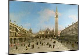 Piazza San Marco Looking Towards the Basilica Di San Marco-Canaletto-Mounted Premium Giclee Print