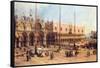 Piazza San Marco-Canaletto-Framed Stretched Canvas