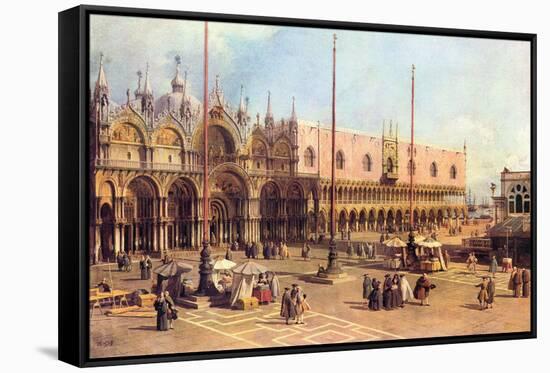 Piazza San Marco-Canaletto-Framed Stretched Canvas