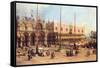 Piazza San Marco-Canaletto-Framed Stretched Canvas