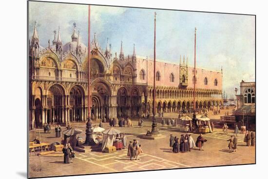 Piazza San Marco-Canaletto-Mounted Premium Giclee Print