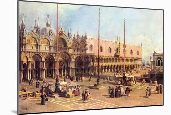 Piazza San Marco-Canaletto-Mounted Art Print