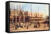 Piazza San Marco-Canaletto-Framed Stretched Canvas