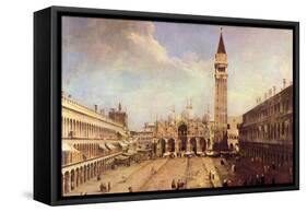 Piazza San Marco-Canaletto-Framed Stretched Canvas