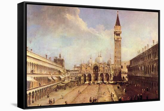 Piazza San Marco-Canaletto-Framed Stretched Canvas