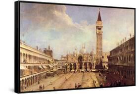 Piazza San Marco-Canaletto-Framed Stretched Canvas