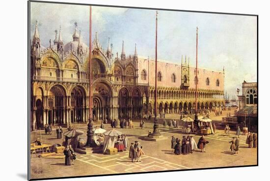 Piazza San Marco-Canaletto-Mounted Art Print